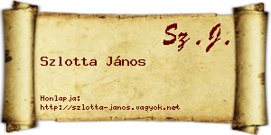 Szlotta János névjegykártya