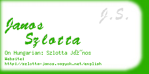 janos szlotta business card